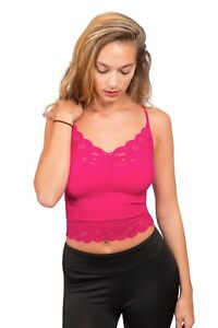 G-Style USA Women's Lace Detail Seamless Camisole V-Neck Top T11392