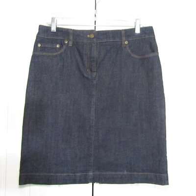Jones New York Sport Lápiz Denim Falda Talla 6 Elastizada Azul Oscuro Lavado Corto Foto 1 de 4