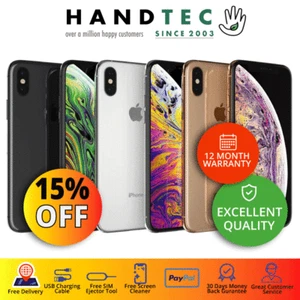 Apple iPhone XS - 64GB 256GB 512GB Unlocked - Extra 15% OFF - EXCELLENT A - Afbeelding 1 van 4