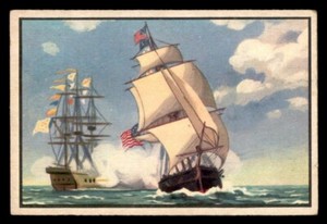 1954 Bowman U.S. Navy Victories #10 First Salute To Our Flag EX *d2