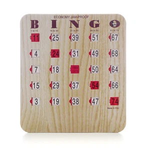 Unused 500 Bingo Wood Grain Shutter Slide Cards - 5 Ply - Item # 65-0004x500 - Picture 1 of 1