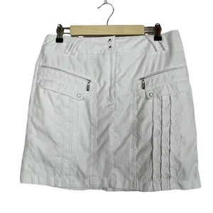 Jamie Sadock Skort 12 White Crinkle Detachable Shorts Golf Tennis Casual Resort - Picture 1 of 9