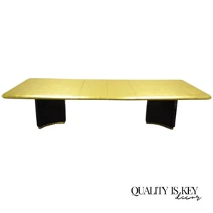 Art Deco Maison Jansen Style Custom Gold Leaf Extension Dining Conference Table - Picture 1 of 10