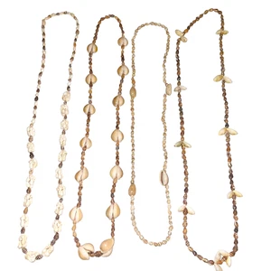 Shell Necklace Lei Lot Natural Seashell 4 Strand Luau Beach Party Island Wedding - Picture 1 of 12