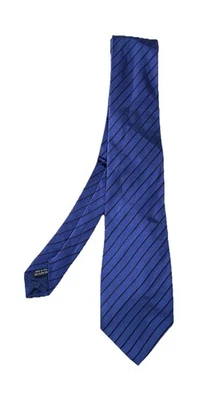 Corbata para hombre BOGGI azul toda seda con patrón bordado a rayas hecha en Italia EC Foto 1 de 4