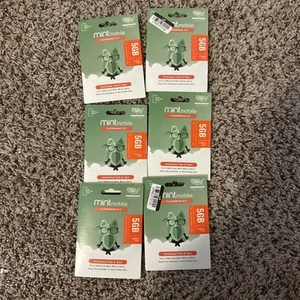 (6 Total) 3 Months Mint Mobile Prepaid SIM Card with 5GB DATA,Talk, Text Service - Zdjęcie 1 z 2