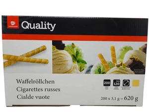 TGQ Waffelröllchen 200x 3,1g (620g) 11 mm DM Hohlhippen Eis Deko (32,24 EUR/kg) - Bild 1 von 3