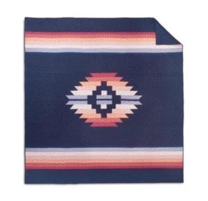 Pendleton Quilted Coverlet Twin Size Navy Sunset Canyon Southwest Aztec 66"x88" - Picture 1 of 6