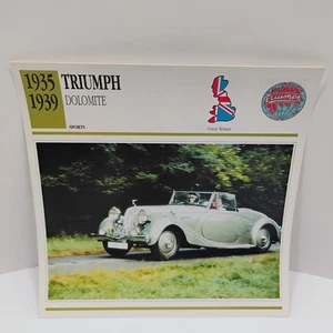 Triumph Dolomite 1935 36 37 38 39 Sports Great Britain Atlas Info Card - Picture 1 of 2