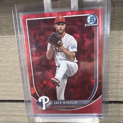 2025 Bowman Chrome SAPPIRE Zach Wheeler True Red #72 02/05 Phillies!!! - Image 1 of 4