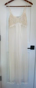 Parisian Ivory Braut Maxi langes Nachthemd Gr. L Dessous komplett transparent Spitze Boom - Bild 1 von 16