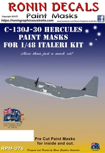 1/48 Ronin Decals C-130J-30 Hercules Paint Masks for Italeri Kit - Picture 1 of 4