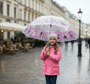 Kids Umbrella Girls Personalise Small Dome Shape Children Add Fun Photo Brolly - Picture 1 of 10