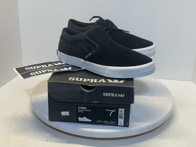 ¡Nuevo! SUPRA CUBA Negro Blanco Zapatos de Skate Mujer’s Talla US 9.5 O Hombre’s 7.5! Rueda! Foto 1 de 4