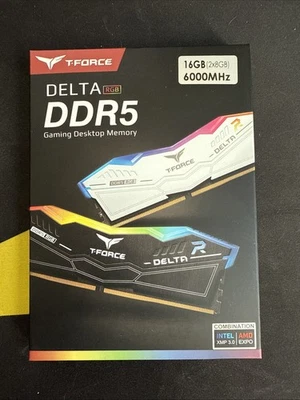 T-Force Delta RGB 16gb (8x2) DDR5 6000MHz White CL 38 - Image 1 of 4