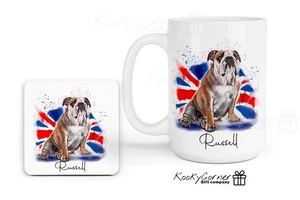 British Bulldog Mug - Personalised Mug Mug or Mug and Coaster Set (M075) - Picture 1 of 9