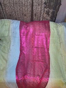 Cortina rosa transparente con lentejuelas 2'x8' - Imagen 1 de 1