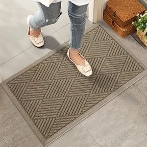 Sturdy Front Door Mat, Absorbent Muddy Dirt Resist Welcome Door Mats Outdoor ... - Picture 1 of 7