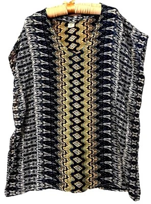 O'Neill Top XS Blouse Shirt Silky Sheer Boho Hippie Boxy Swimsuit Beach Cover Up - Изображение 1 из 4