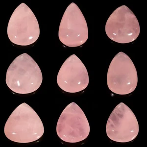 SUPERB NATURAL TRANSLUCENT PINK ROSE QUARTZ PEAR CABOCHON GEMSTONE CB- - Picture 1 of 10