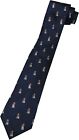 Chaps Christmas Necktie Navy Blue Neck Tie with Dogs Santa Hats Silk New NWT