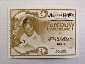 Hank Aaron Braves 10/10 made damage 5x7 Fantasy Goldmine 2018 Topps Allen Ginter
