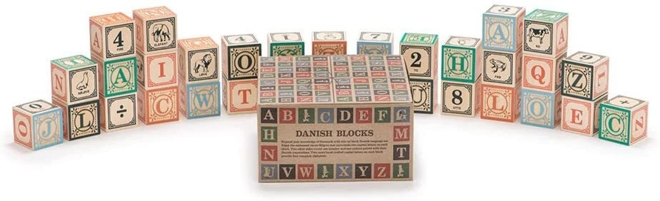 Blocos de madeira Uncle Goose dinamarquês ABC madeira de tília 41144 - Imagem 1 de 1