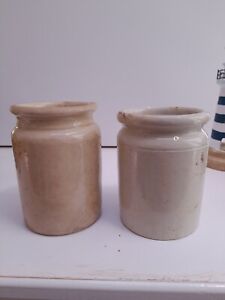 Two Vintage Old Marmalade Cream Pots