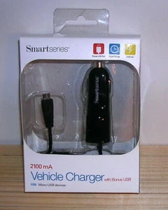 Smartseries Vehicle Charger 2100 mA with Bonus USB for Micro USB Devices #200241 - Picture 1 of 7