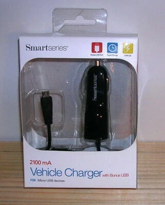 Smartseries Vehicle Charger 2100 mA with Bonus USB for Micro USB Devices #200241 - Image 1 of 4