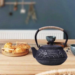 Traditional Cast Iron Teapot Handmade Tea Kettle for Friends Adults Mother - Picture 1 of 7