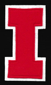 PATCH VINTAGE LETTERMAN UNIVERSITY OF INDIANA HOOSIERS UI LETTER RED I FELT 6.25 - Picture 1 of 1