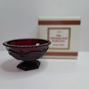 Vintage Avon Footed Candy Dish Boat 1876 Cape Cod Ruby Red Glass c1987 - Picture 1 of 9