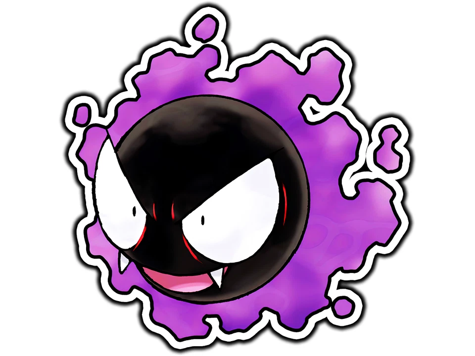 Calcomanía adhesiva de vinilo impermeable Gastly troquelada  Foto 1 de 1