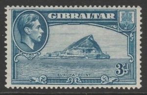 Gibraltar MINT GVI 1938-51 3d light blue p13½ sg125 - Picture 1 of 2