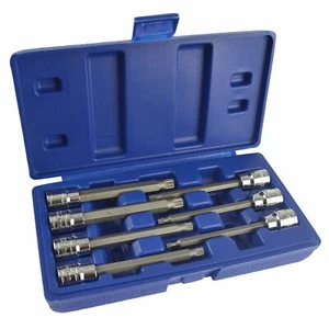 3/8" Drive Extra Long Male Spline Bit Triple Square Sockets M4 - M10 7pc Set - Picture 1 of 2