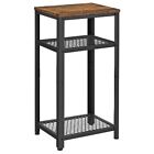 Tall Side Table Telephone Table End Table With 2 Mesh Shelves For Living Room Be
