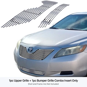 Fits 2007-2009 Toyota Camry Steel Chrome Billet Grille Grill Insert Combo - Picture 1 of 7