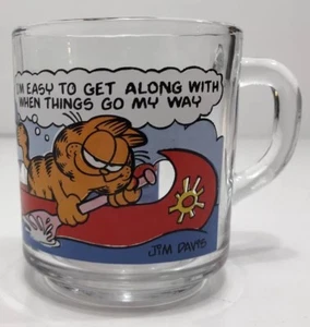 Taza de vidrio Odie McDonalds Garfield 1978 vintage Jim Davis canoa remar - Imagen 1 de 12