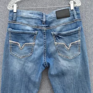 BKE Mens Blue Jeans Jake Straight Leg Measures 32X30 Medium Wash Factory Distres - Picture 1 of 12