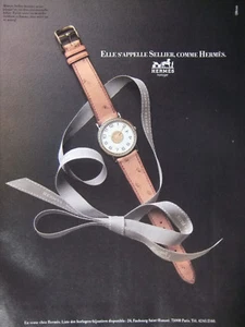 PUBLICITÉ DE PRESSE 1989 ELLE S'APPELLE SELLIER COMME HERMES - ADVERTISING - Foto 1 di 1