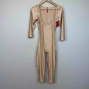 Spanx Women's 3/4-Sleeve Open-Bust Catsuit Pull On Champagne Beige Size 1X - Picture 1 of 9