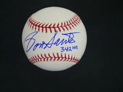 RON SANTO SIGNED BASEBALL WITH "342 HRS" INSCRIPTION JSA COA *B1317 - Image 1 of 4