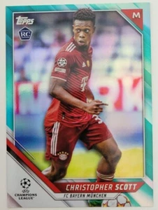 2021-22 Topps UEFA Champions League Christopher Scott RC Rookie /299 Aqua Foil - Imagen 1 de 2