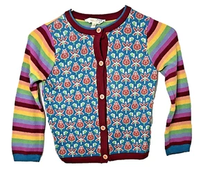 Matilda Jane Floral Knitted Striped Cardigan Sweater Buttons Little Girls Size 6 - Picture 1 of 6