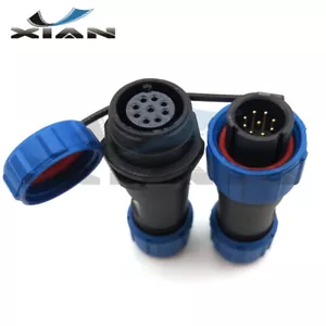SP13 9Pin IP67 Power Wire Plug Socket 9Pin Connector Female Male Panel Plug - Picture 1 of 7