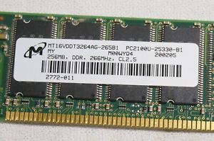 MT16VDDT3264AG-265B1 256MB DDR-266 (PC-2100) PC-2100U Random Access Memory Ram