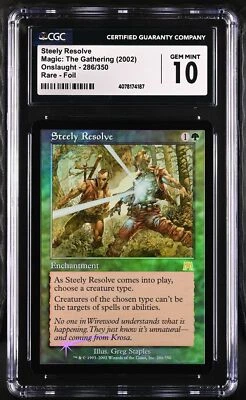 STEELY RESOLVE Onslaught Foil Rare CGC 10 Gem Mint MTG [Nostalgium] - Image 1 of 2