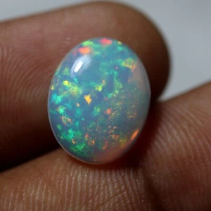 14.7x11.8 MM Natural AAAA Rainbow Multi Flashy Fire Ethiopian Welo Opal Cabochon - Picture 1 of 10
