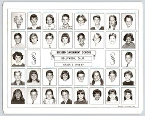 1966 Blessed Sacrament School Los Angeles California Grade 3 Class Photo Picture - Picture 1 of 5